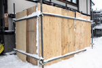 社屋前のお堂っこ(雪積み)