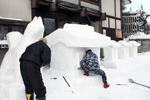 社屋前のお堂っこ(完成間近)